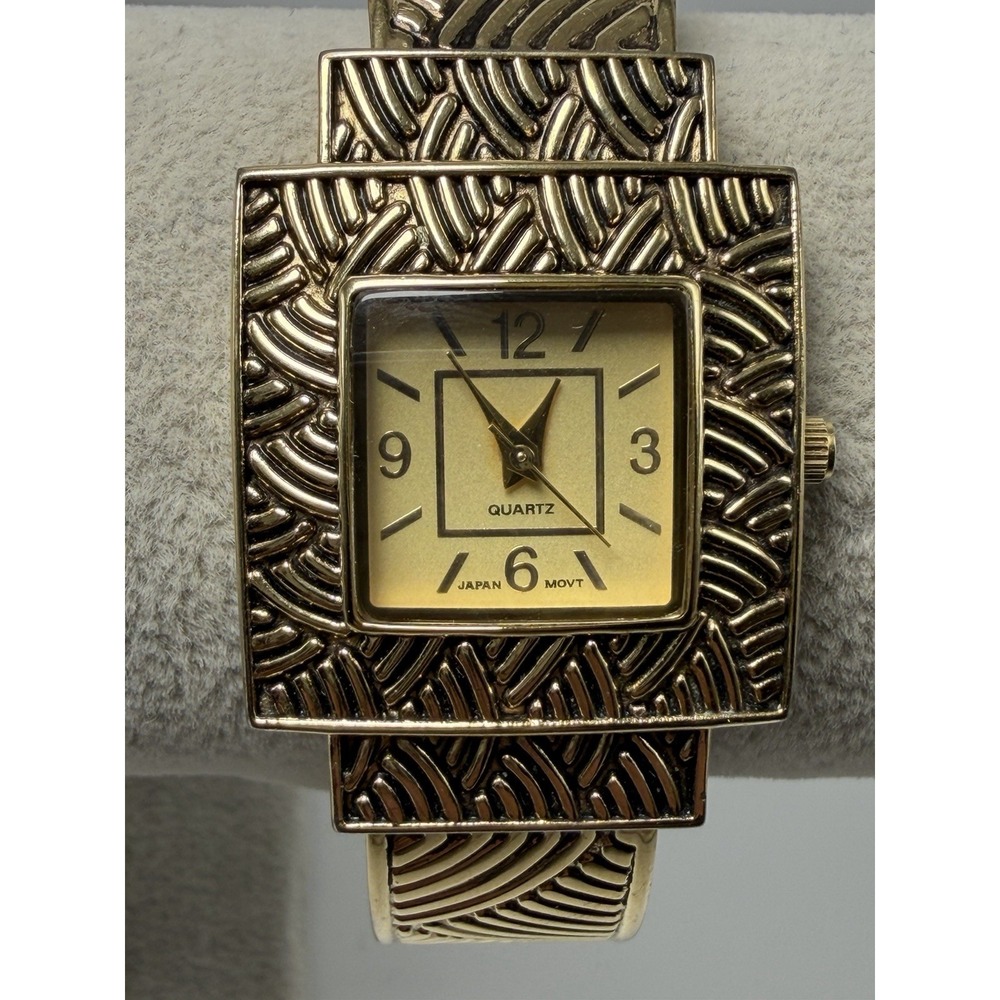 Unbranded F3228591 New Battery Ladies Cuff Bangle Watch 28MM 6.25" Gold Tone
